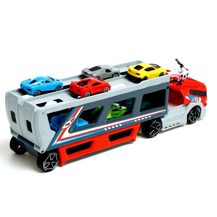 Грузовик «Трейлер» с 7 машинами и вертолетом Грузовик «Трейлер» с 7 машинами и вертолетом