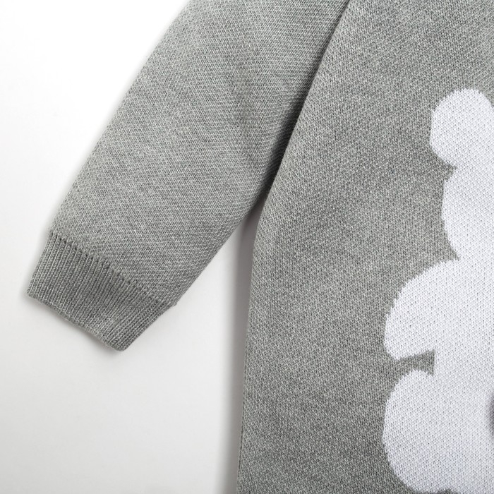 Комбинезон вязаный Крошка Я &laquo;Мишка&raquo; рост 80-86 см, цвет серый