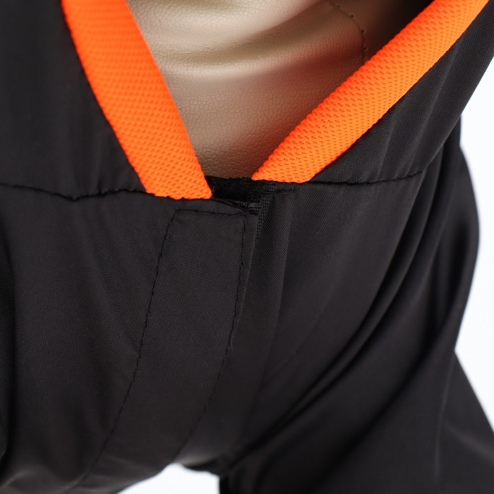 Комбинезон для животных, без подклада, размер S, чёрный-оранжевый