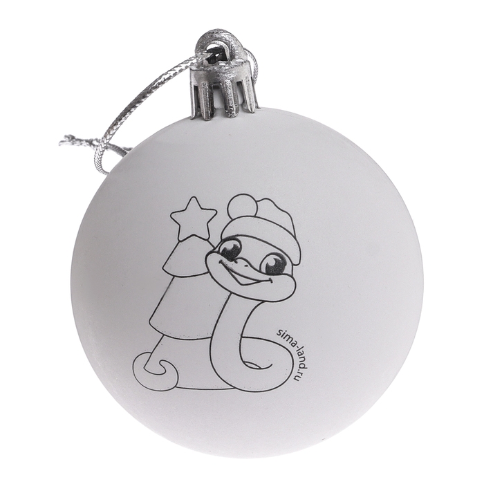 Новогодняя кружка под раскраску с ёлочным шаром &laquo;Новый год! Змеи со снеговиками&raquo;, 300 мл, набор для творчества, символ года 2025