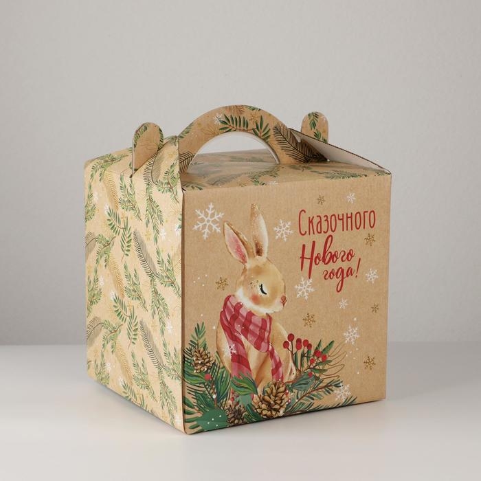 Коробка кондитерская с окном, сундук, «Сказка» 20 х 20 х 20 см, Новый год Коробка кондитерская с окном, сундук, «Сказка» 20 х 20 х 20 см, Новый год