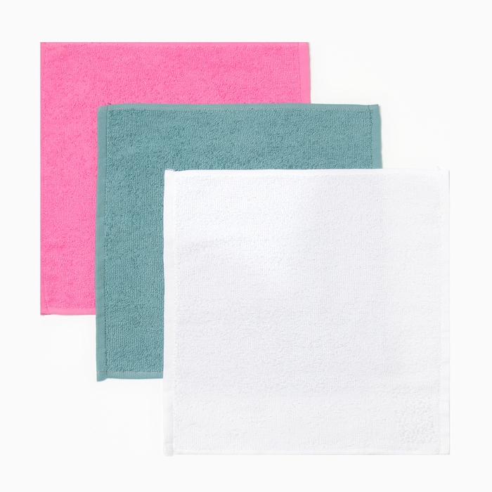 Набор махровых полотенец "Воздушный шарик" 30х30 см - 3 шт, хлопок 340гр/м2