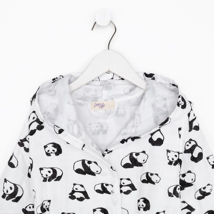 Халат детский муслиновый LoveLife &laquo;Панды&raquo; (6 лет, рост 116-122 см) 100% хлопок, 235 гр/м2