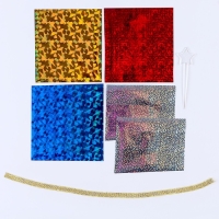 Аппликация фольгой на новый год &laquo;Снеговик со снегирем&raquo;&lrm;, новогодний набор для творчества