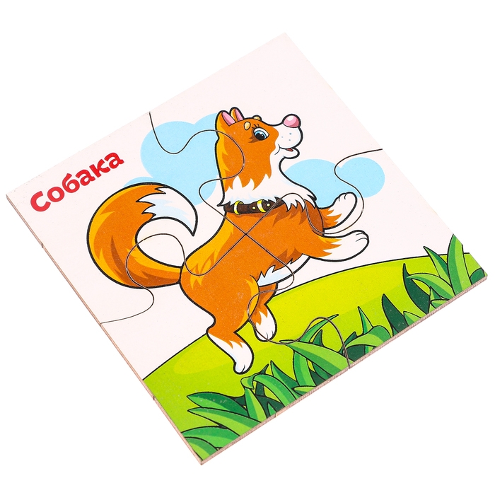 Развивающие пазлы из дерева &laquo;Домашние животные&raquo; элемент: 5х5 см