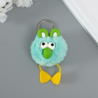 Пушистик на кольце "Большеглазая ворона" зелёный 9,5х6х6 см Пушистик на кольце "Большеглазая ворона" зелёный 9,5х6х6 см