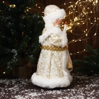 Снегурочка "В шубке с орнаментом" двигается, с подсветкой, 40х20 см, золото Снегурочка "В шубке с орнаментом" двигается, с подсветкой, 40х20 см, золото