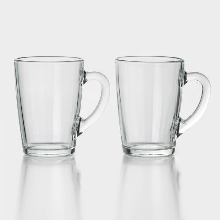 Кружка стеклянная &laquo;Время дегустаций кофе&raquo;, 320 мл, 2 шт