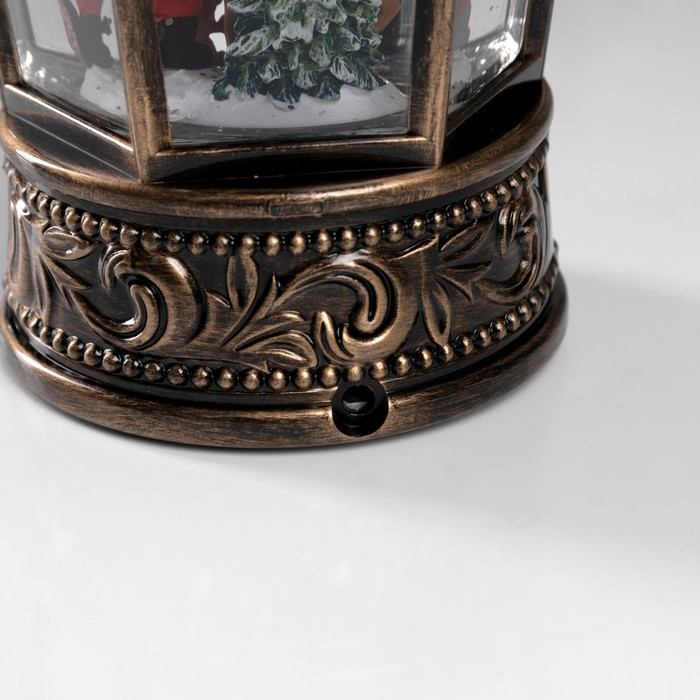 Светодиодная фигура &laquo;Дед Мороз и ёлка&raquo; 14 &times; 22 &times; 14 см, пластик, батарейки АААх3 (не в комплекте), свечение тёплое белое