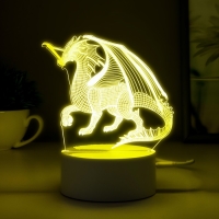 Светильник сенсорный "Дракон" LED 7 USB/от батареек белый 13х9,5х15,5см RISALUX