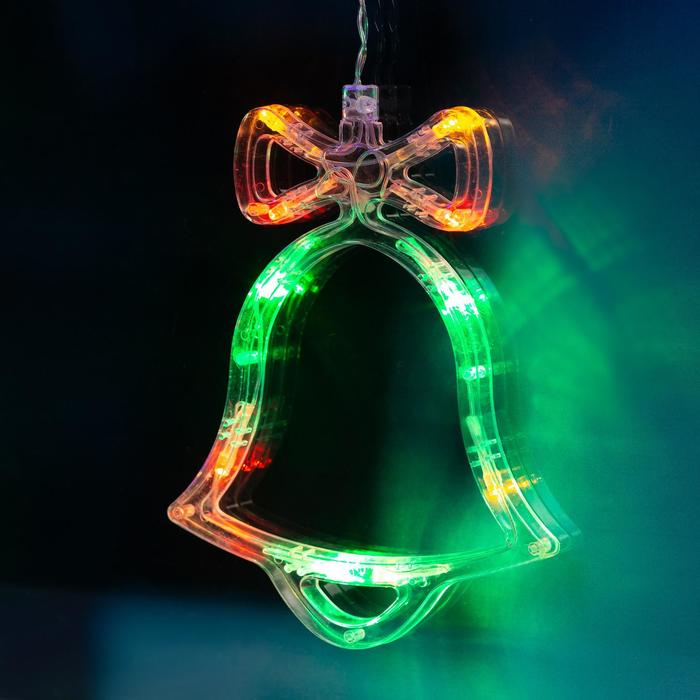 Гирлянда &laquo;Бахрома&raquo; 2.4 &times; 0.9 м с насадками &laquo;Колокольчики&raquo;, IP20, прозрачная нить, 138 LED, свечение мульти, 8 режимов, 220 В