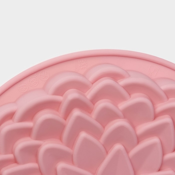 Форма для выпечки Доляна «Хризантема», силикон, d=22 см, цвет розовый Форма для выпечки Доляна «Хризантема», силикон, d=22 см, цвет розовый