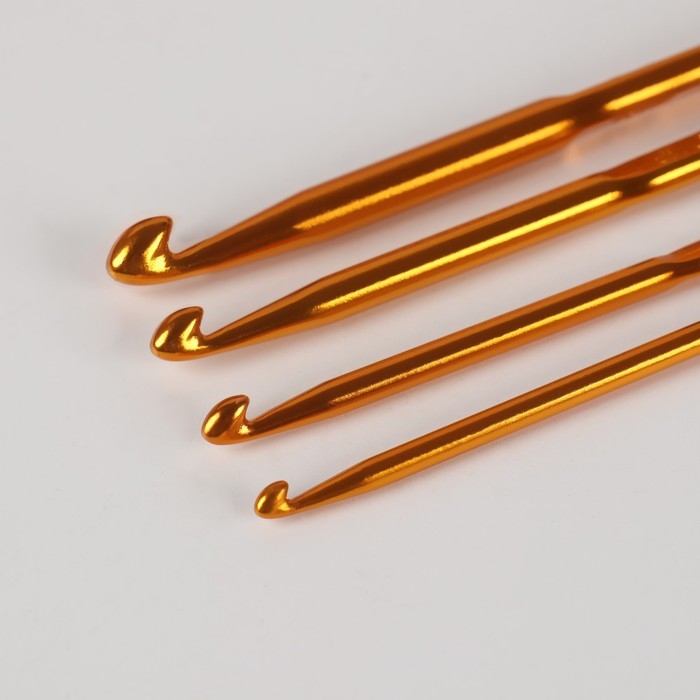 Набор двусторонних крючков для вязания, d = 1/2,3/4,5/6,7/8 мм, 13,5 см, 4 шт, цвет золотой Набор двусторонних крючков для вязания, d = 1/2,3/4,5/6,7/8 мм, 13,5 см, 4 шт, цвет золотой