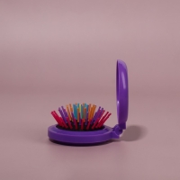 Расчёска массажная, складная, с зеркалом, d = 6 см, цвет МИКС Расчёска массажная, складная, с зеркалом, d = 6 см, цвет МИКС