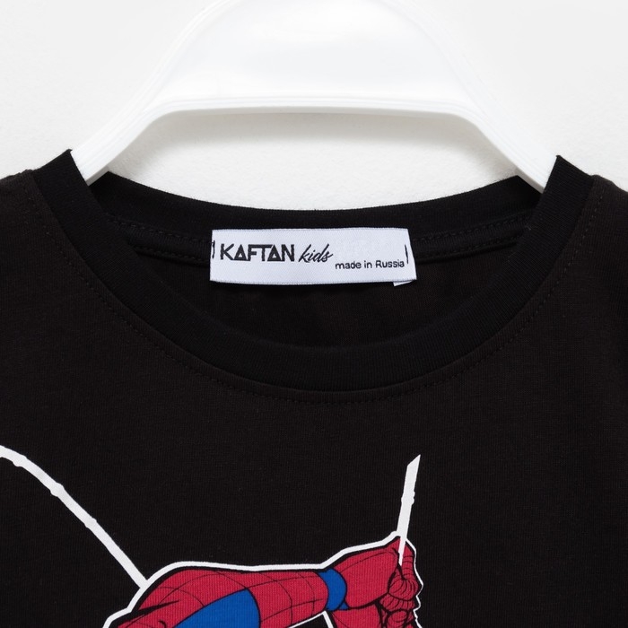 Футболка детская Человек-Паук, рост 122-128, черный