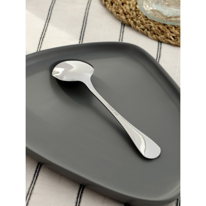 Ложка столовая из нержавеющей стали Magistro Versal, длина 20,5 см, толщина 2,5 мм, цвет серебряный Ложка столовая из нержавеющей стали Magistro Versal, длина 20,5 см, толщина 2,5 мм, цвет серебряный