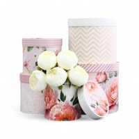 Набор шляпных коробок для цветов 5 в 1, упаковка подарочная, &laquo;Букет&raquo;, 16 х 14 см - 22 х 19,5 см