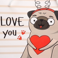 Пакет подарочный, упаковка, &laquo;Love you&raquo;, 25 х 26 х 10 см