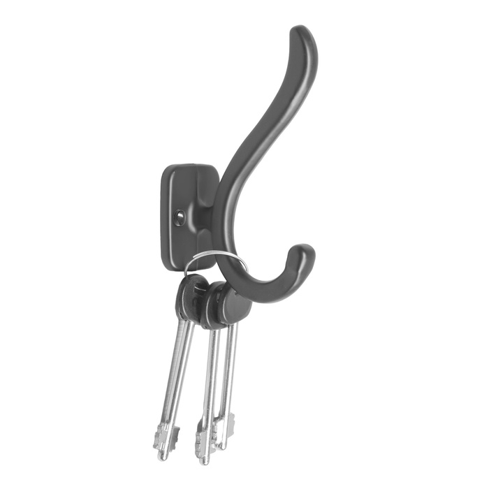 Крючок мебельный CAPPIO SMILE, двухрожковый, черный Крючок мебельный CAPPIO SMILE, двухрожковый, черный