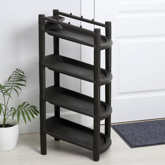 Этажерка для обуви 4-х ярусная &laquo;Узкая&raquo;, 41.5&times;25.5&times;81 см, цвет МИКС