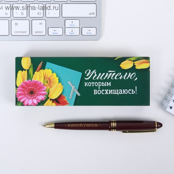 Подарочная ручка «Учителю, которым восхищаюсь», пластик, синяя паста, 1.0 мм Подарочная ручка «Учителю, которым восхищаюсь», пластик, синяя паста, 1.0 мм