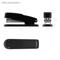 Степлер ErichKrause Quadro Half-strip, № 24/6, до 30 листов, антистеплер, чёрный Степлер ErichKrause Quadro Half-strip, № 24/6, до 30 листов, антистеплер, чёрный