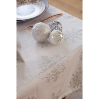 Скатерть "Этель" Серебряные снежинки 149х250+/- 3см, 100% хлопок, 190 г/м2