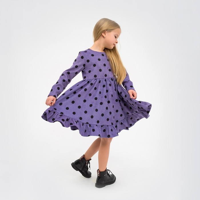 Платье детское KAFTAN "Горох", р. 32 (110-116), сиреневый