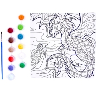 Картина по номерам на холсте с подрамником &laquo;Полёт дракона&raquo;, 20 х 20 см