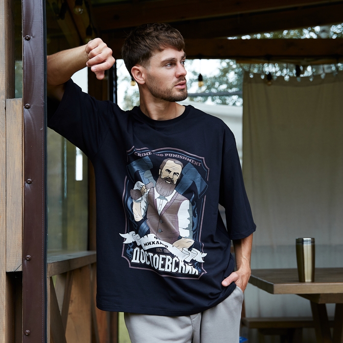 Футболка мужская KAFTAN Футболка мужская KAFTAN "Достоевский", черный р. 52