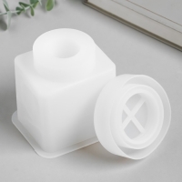 Молд силикон "Баночка квадратная" с крышкой 9,3х9,3х11,8 см