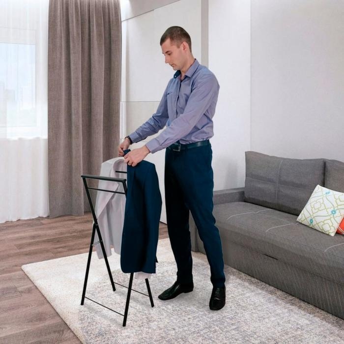 Вешалка костюмная &laquo;Контур&raquo;, 44&times;31&times;98 см, цвет чёрный