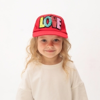 Кепка для девочки MINAKU "LOVE" цвет красный, р-р 52 Кепка для девочки MINAKU "LOVE" цвет красный, р-р 52