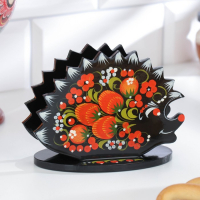 Салфетница &laquo;Ежик&raquo;, 13х10 см, хохлома