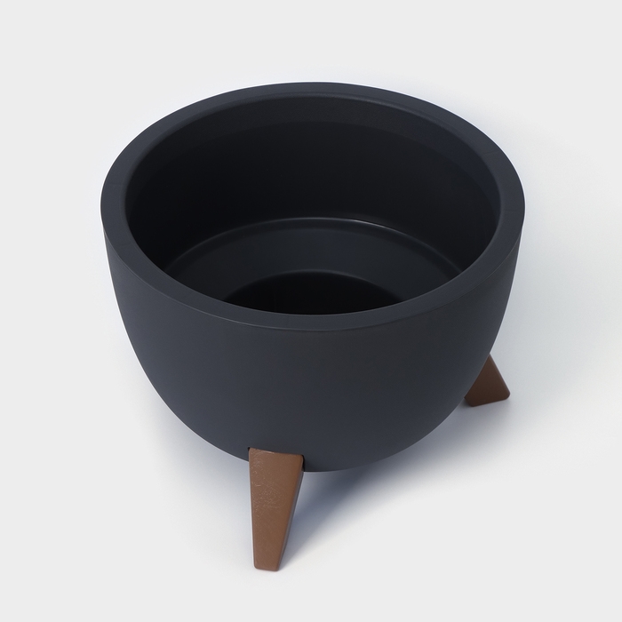 Кашпо на ножках «Флориан», 4,2 л, d=25 см, h=18,5 см, цвет графитовый Кашпо на ножках «Флориан», 4,2 л, d=25 см, h=18,5 см, цвет графитовый