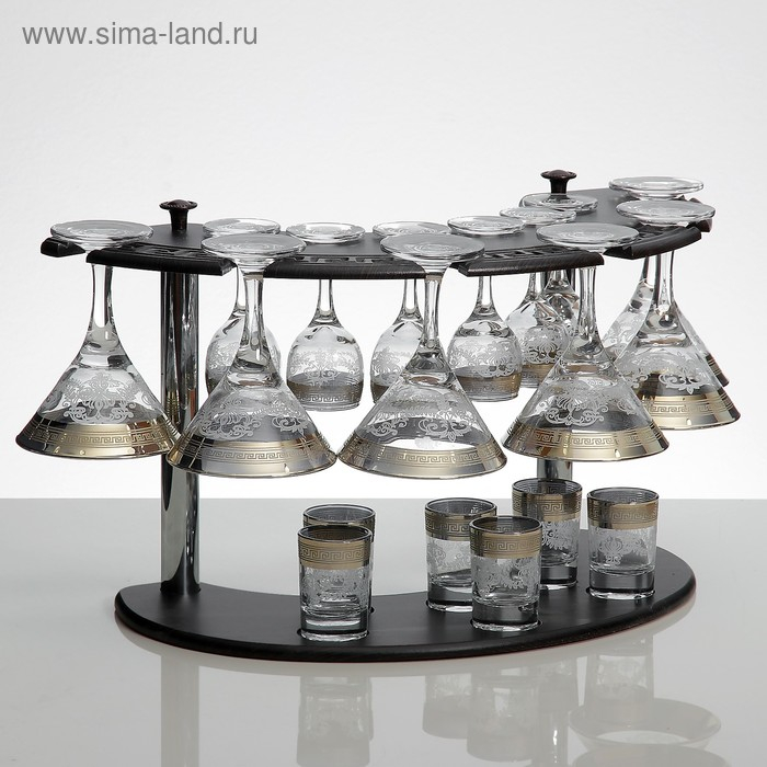 Мини-бар 18 предметов: мартини 190 мл + рюмка 55 мл + стопка 50 мл