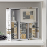 Набор аксессуаров для ванной комнаты «Мозайка», 4 предмета, цвет МИКС Набор аксессуаров для ванной комнаты «Мозайка», 4 предмета, цвет МИКС