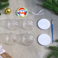 Ёлочное украшение под раскраску «Пингвин» размер: 8 см; 2 шт., кисть Ёлочное украшение под раскраску «Пингвин» размер: 8 см; 2 шт., кисть