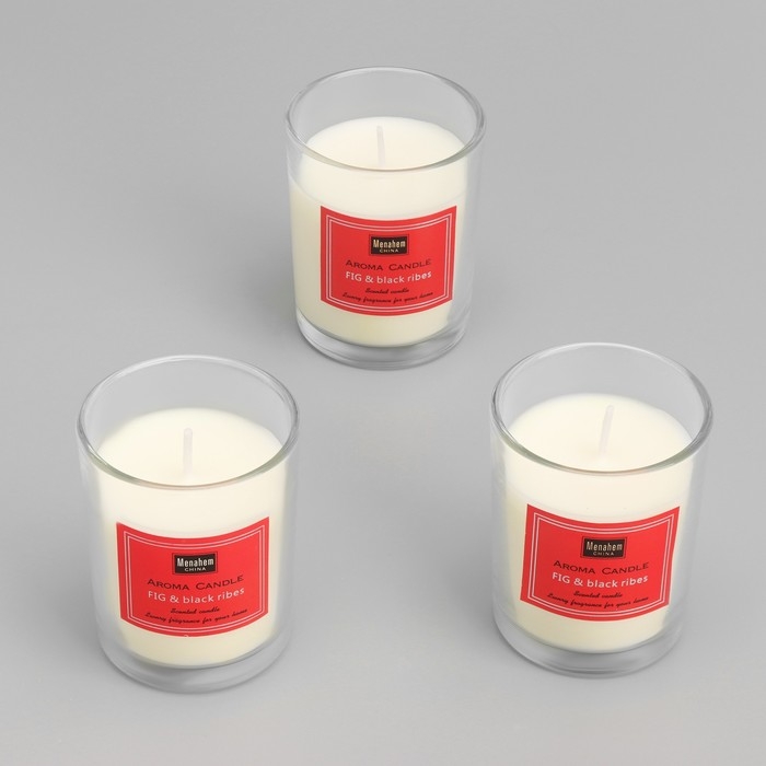 Набор свечей ароматических Набор свечей ароматических "Aroma Candle", инжир и черная смородина, 3 шт