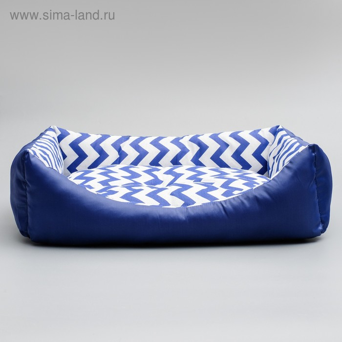 Лежанка "Зиг-заг", 55 х 45 х 15 см, синяя
