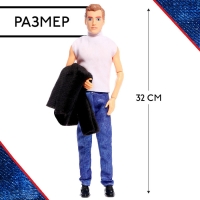 Кукла-модель &laquo;Высокая мода&raquo;, чёрный полушубок