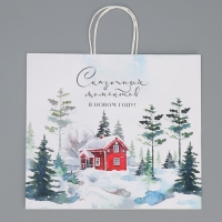Пакет подарочный новогодний крафтовый &laquo;Сказка&raquo;, 32 х 28 х 15 см, Новый год
