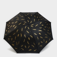 Зонт женский механический «Золотые перья», 8 спиц, d=95, цвет чёрный Зонт женский механический «Золотые перья», 8 спиц, d=95, цвет чёрный