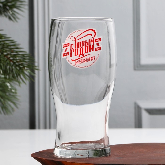 Пивной бокал &laquo;С Новым Годом мужик&raquo;, 500 мл, деколь