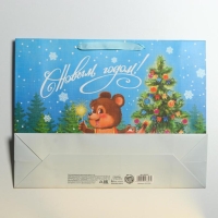 Пакет подарочный новогодний ламинированный &laquo;Зверята возле ёлки&raquo;, L 40 х 31 х 11,5 см, Новый год