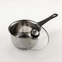 Набор посуды из нержавеющей стали &laquo;Чёрная ночь&raquo;, 8 предметов: ковш 1,5 л, 2 кастрюли 2/3 л, сковорода d=24 см, крышки, стенки 0,3 мм, дно 5 мм