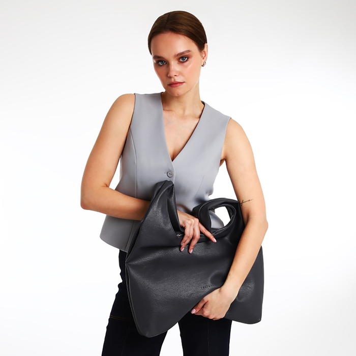 Сумка женская TEXTURA, мешок, большой размер, цвет серый Сумка женская TEXTURA, мешок, большой размер, цвет серый