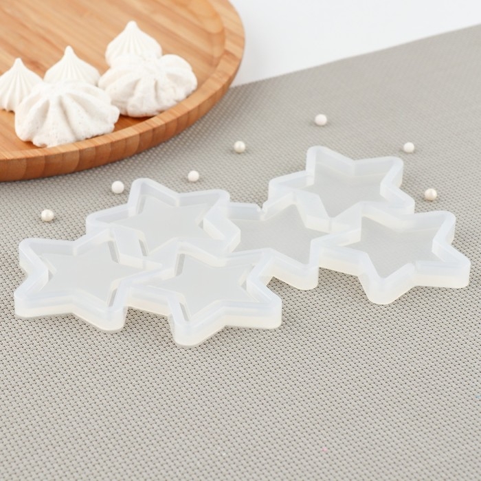 Силиконовый молд для леденцов и шоколада &laquo;Погремушка Звезды&raquo;, цвет прозрачный