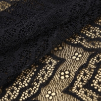 Кружевная эластичная ткань, 220 мм × 2,7 ± 0,5 м, цвет чёрный Кружевная эластичная ткань, 220 мм × 2,7 ± 0,5 м, цвет чёрный