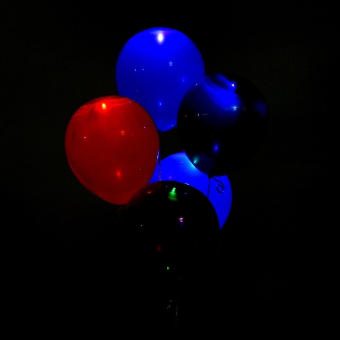 Шар латексный 12" &laquo;Шар с диодом&raquo;, набор 5 шт.